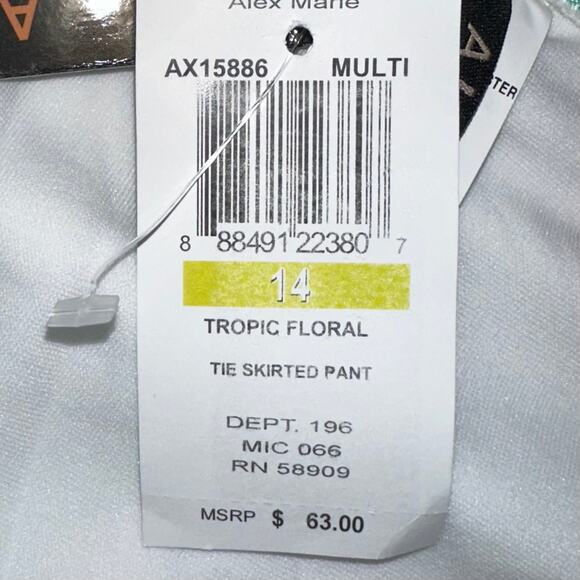 NWT Alex Marie Tropic Floral Tie Skirted Bikini Bottom Size 14 - Picture 5 of 14
